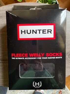 Hunter Fleece Welly Socks - Black
